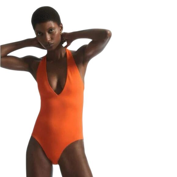 COS Size 4 Reversible Printed Plunge Swim Suit One Piece NWOT - Picture 7 of 8